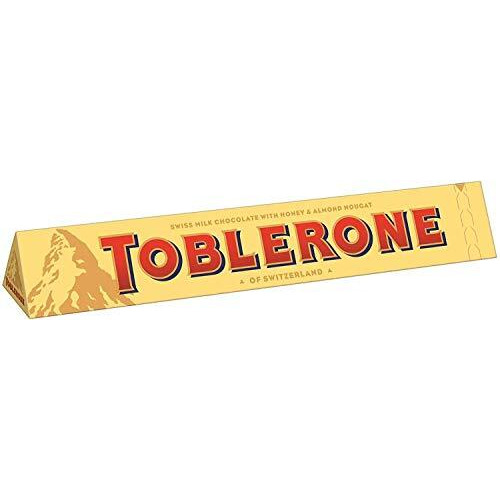 Toblerone of Switzerland Milk Chocolate with Honey and Almond Nougat, 200 Grams