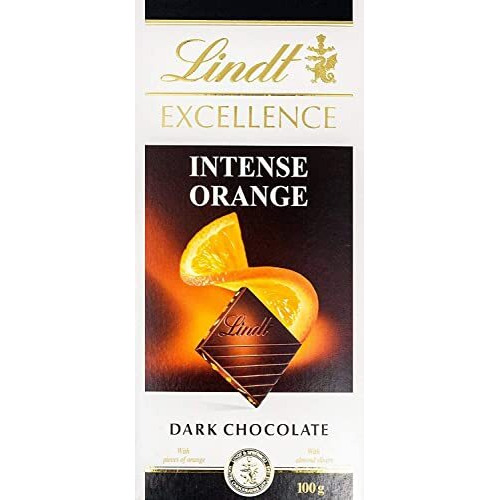 Lindt Excellence Orange Intense Dark Chocolate, 4 X 100 Gram, 400 Gram