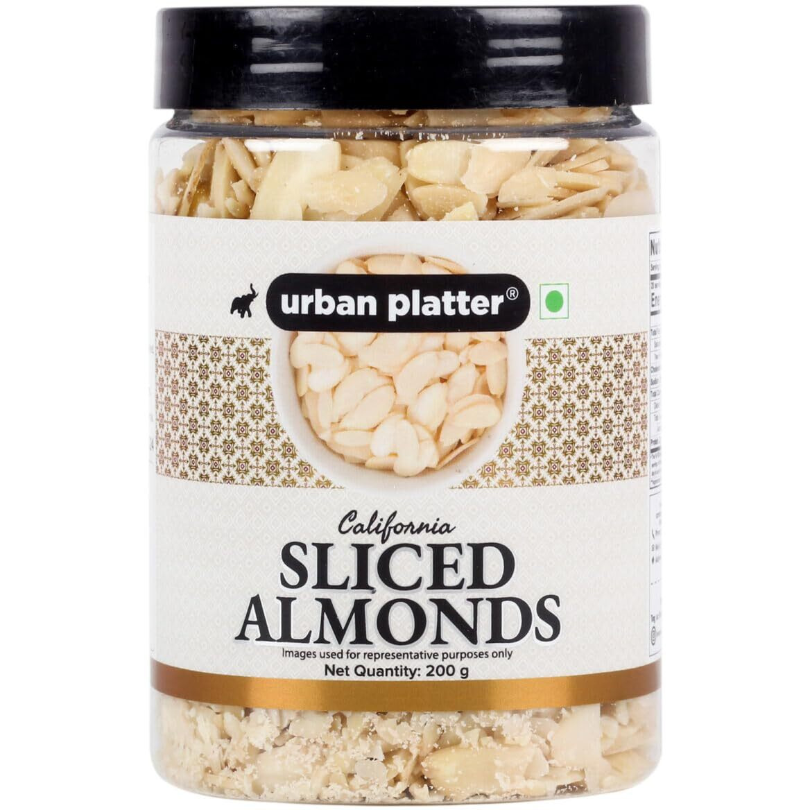 Urban Platter Sliced Blanched California Almonds, 200g (Badam Flakes, Perfect for Garnish, Baking and Salads)
