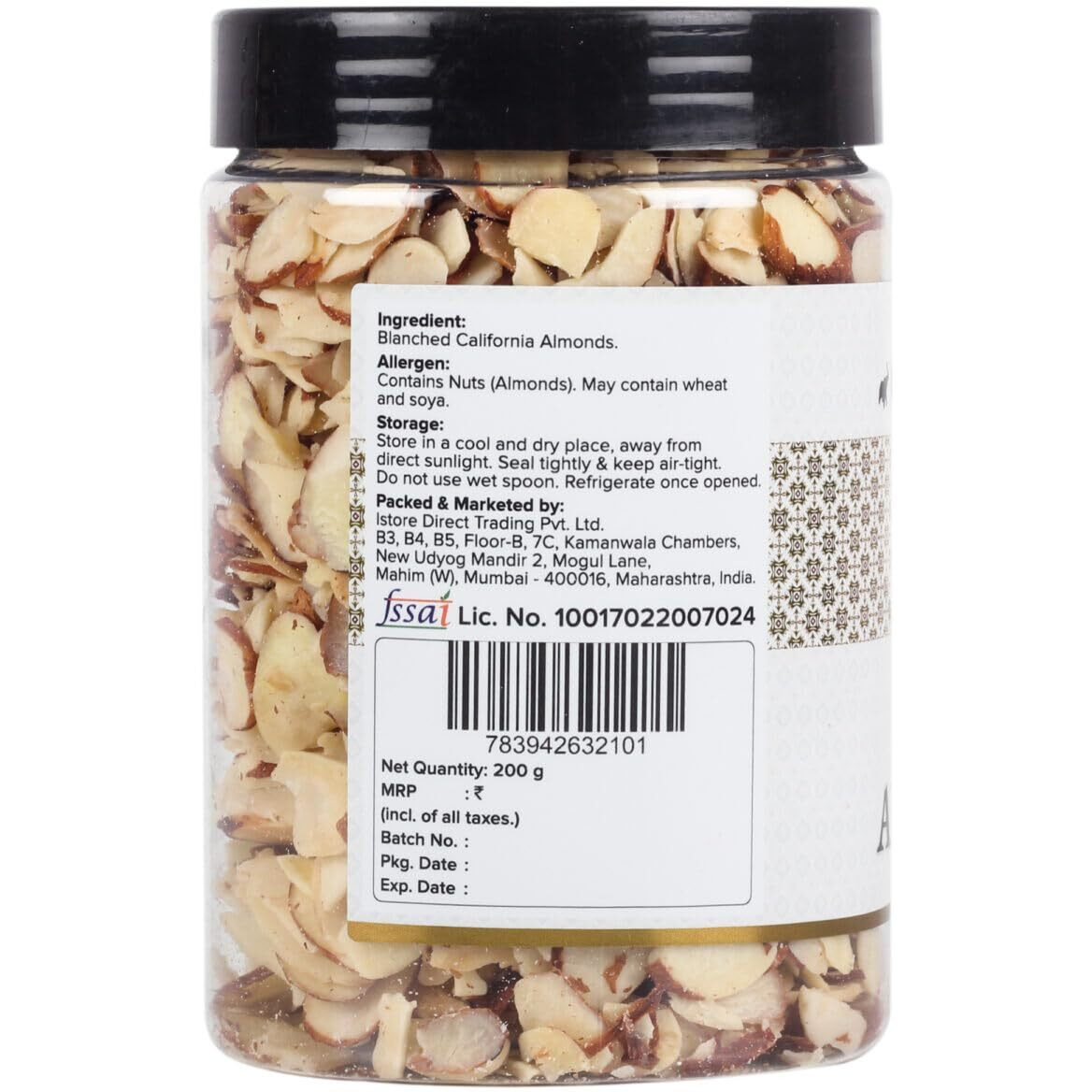 Urban Platter Sliced California Almonds, 200g (Badam Flakes, Perfect for Garnish, Baking and Salads)