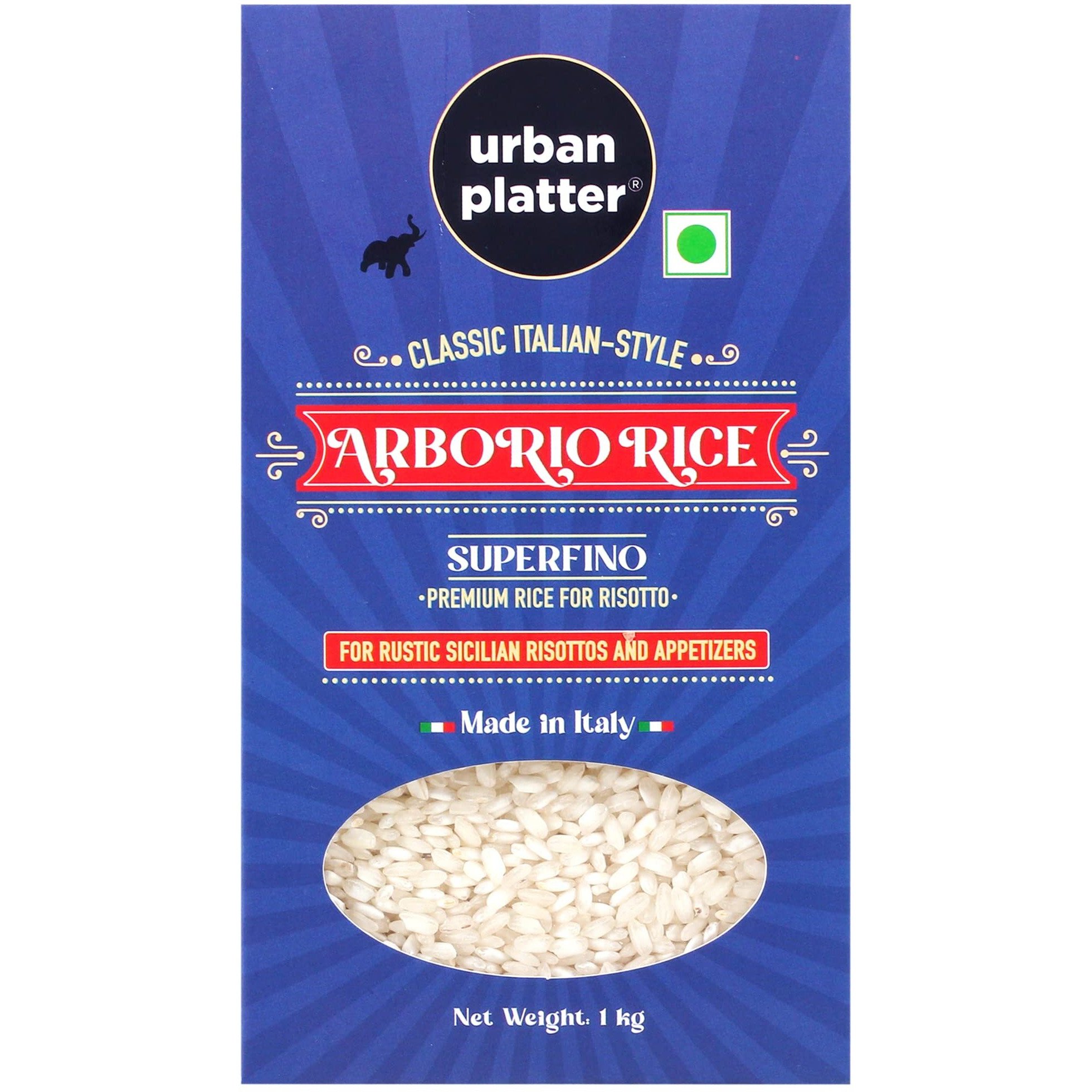 Urban Platter Italian Arborio Rice, 1kg (Imported from Italy, Ideal for Risotto, Vacuum Packed)