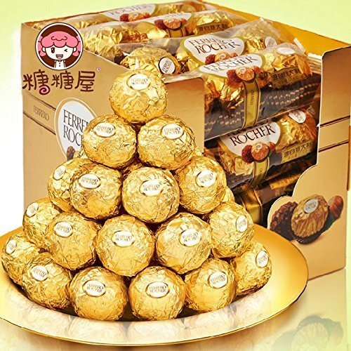 Ferrero Rocher Milk Chocolate Pralines Treat Pack, 1.31 oz  37 g, 16 Pack