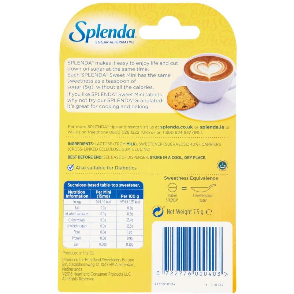 Splenda No Calorie Sweetener - 500 Tablets