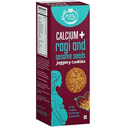 Early Foods Ragi & Sesame Seeds Cookies, Healthy Pregnancy & Breast-Feeding Snack, 150 g | Ragi Biscuits