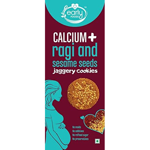 Early Foods Ragi & Sesame Seeds Cookies, Healthy Pregnancy & Breast-Feeding Snack, 150 g | Ragi Biscuits