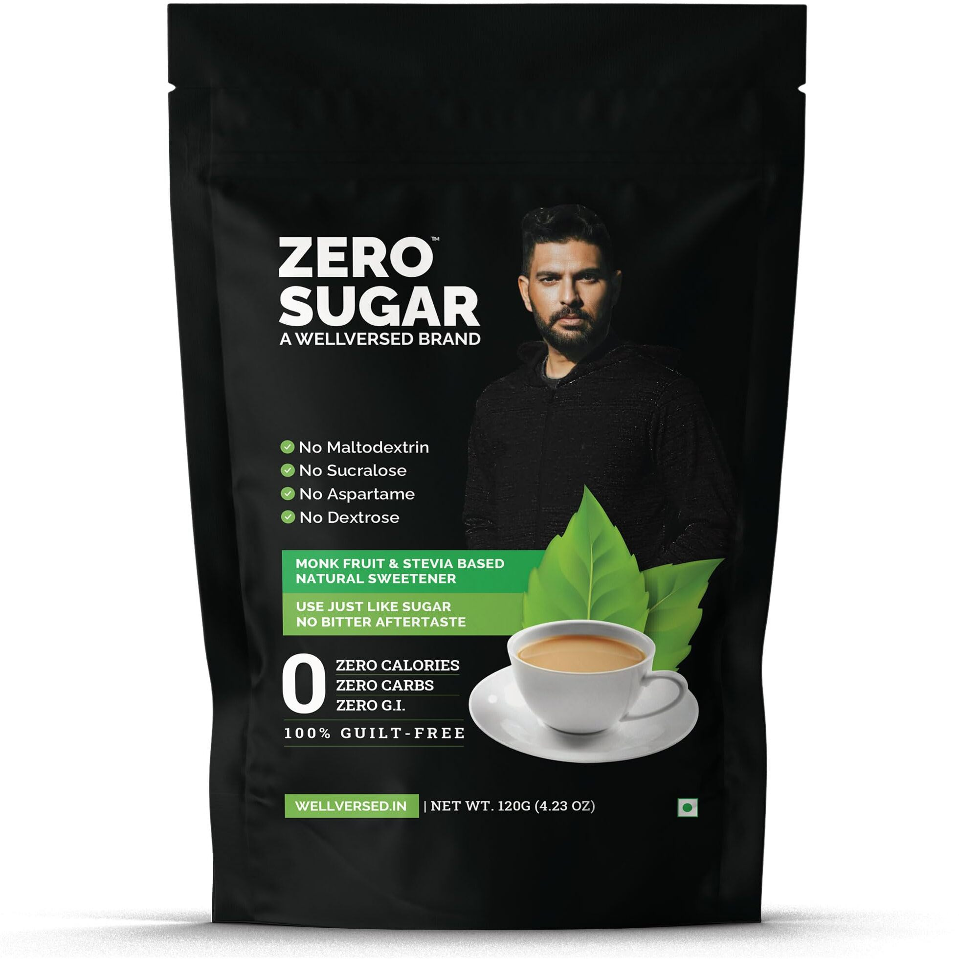 Ketofy Zero Sugar (120g) |Stevia and Monk Fruit Sweetener | No Maltodextrin, No Aspartame | No Bitter Aftertaste | Sugar Free | Tastes Just Like Sugar | Ultra Low GI Keto Sweetener | Natural Sweetener