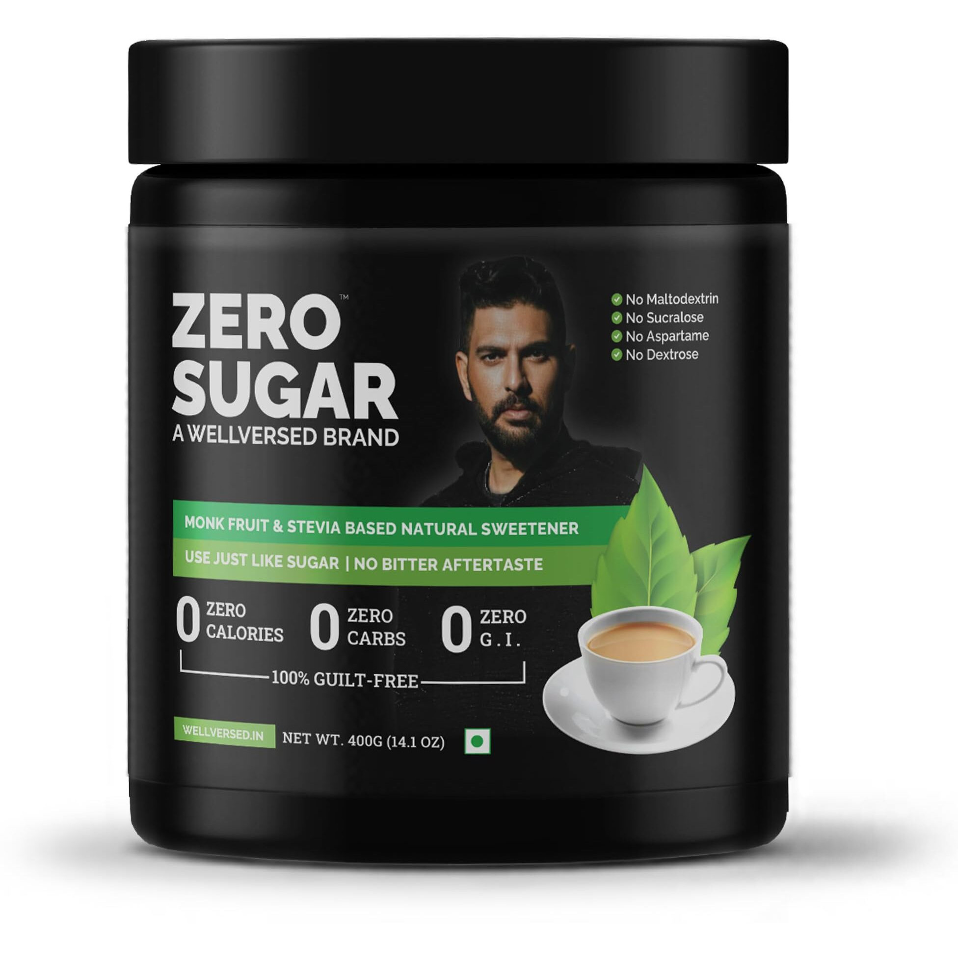KETOFY Zero Sugar (400G)|Stevia&Monk Fruit Sweetener|No Maltodextrin,No Aspartame|No Bitter Aftertaste|Sugar Free|Tastes Just Like Sugar|Ultra Low Gi Keto Sweetener|Natural Sweetener