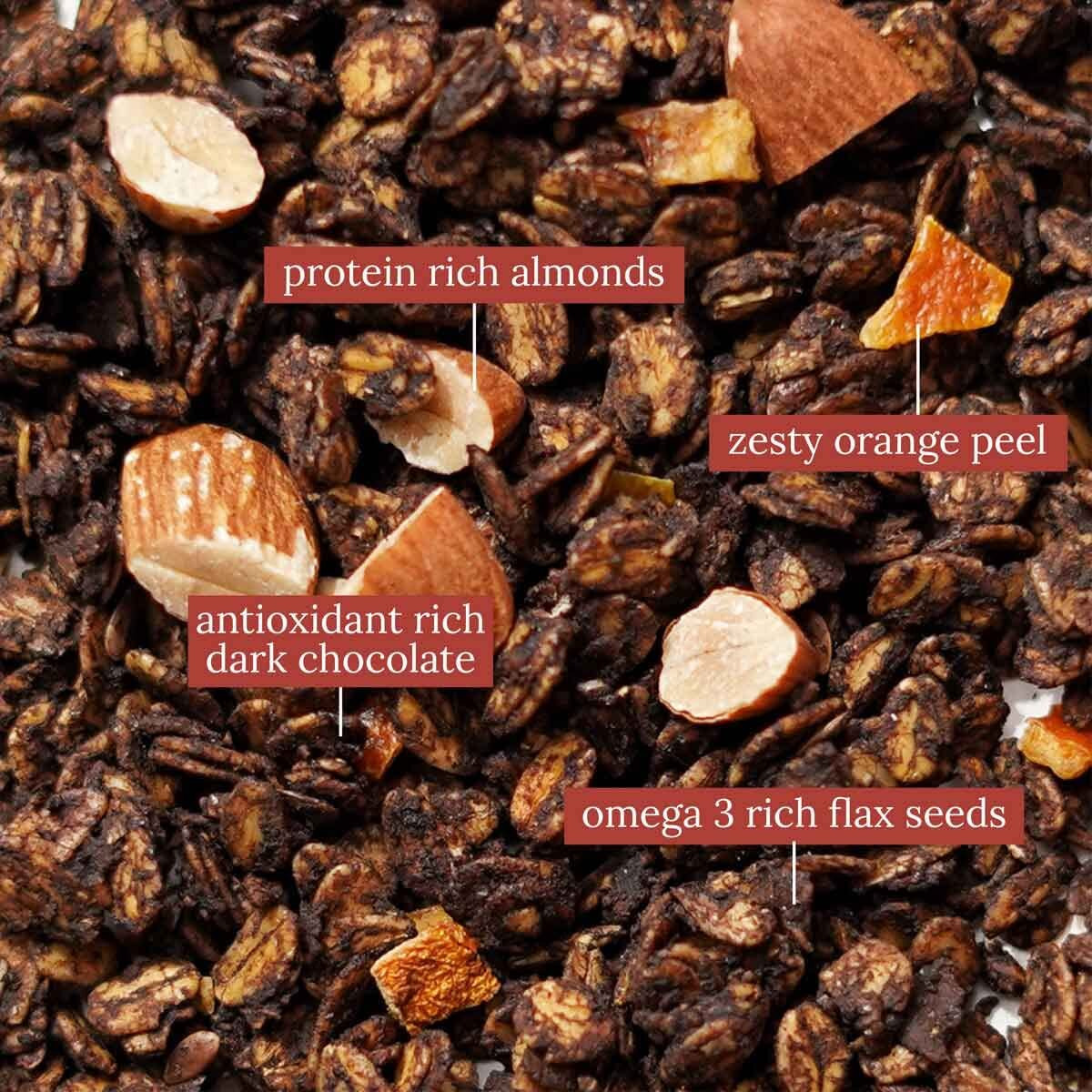 Wingreens Harvest Toasted Millet Muesli 1kg, Dark Chocolate & Orange Peel, Natural, Breakfast cereal, Healthy Gluten-free with Whole grains, dried fruits, Nuts and Seeds, Saver Pack.