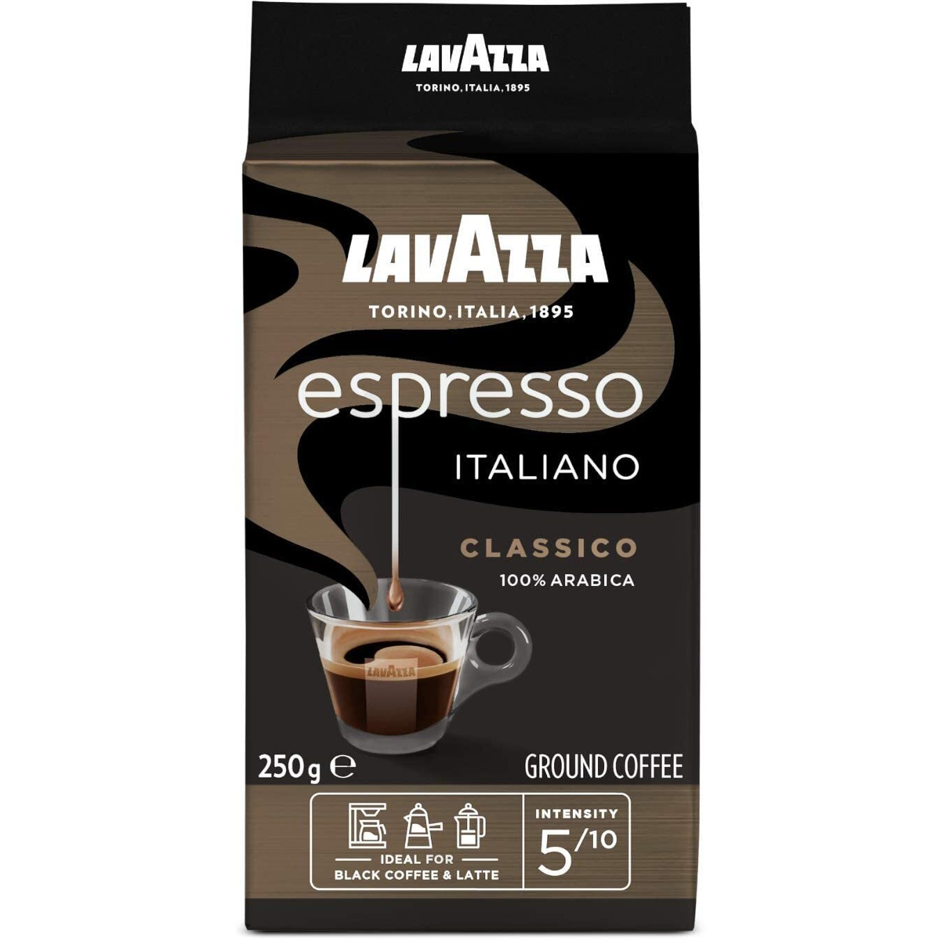 Lavazza Caffe Espresso, 100% Premium Arabica Ground Coffee, 250 gm