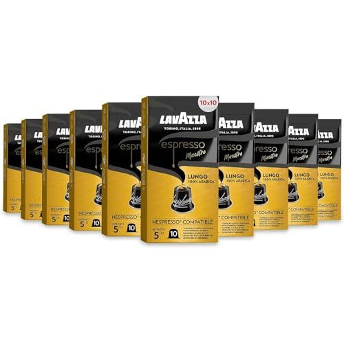 Lavazza Espresso Maestro Intenso, Aluminium Nespresso Compatible Coffee Capsules | Pack Of 10 | Intensity 11 | 57 Gram