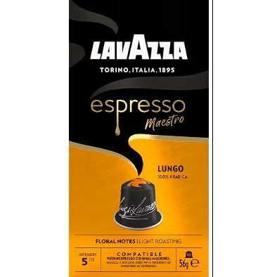 Lavazza Espresso Maestro Intenso, Aluminium Nespresso Compatible Coffee Capsules | Pack Of 10 | Intensity 11 | 57 Gram