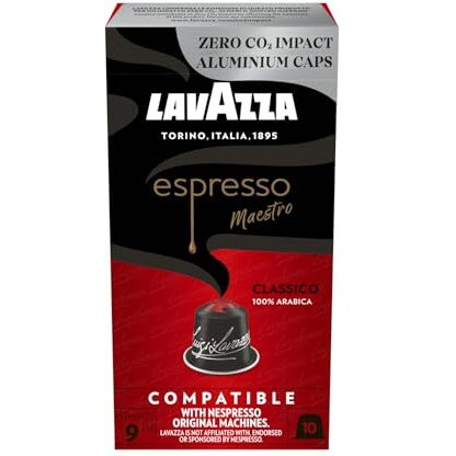 Lavazza Espresso Maestro Classico, Aluminium Nespresso Compatible Coffee Capsules | Pack Of 10 | Intensity 9 | 57 Gram