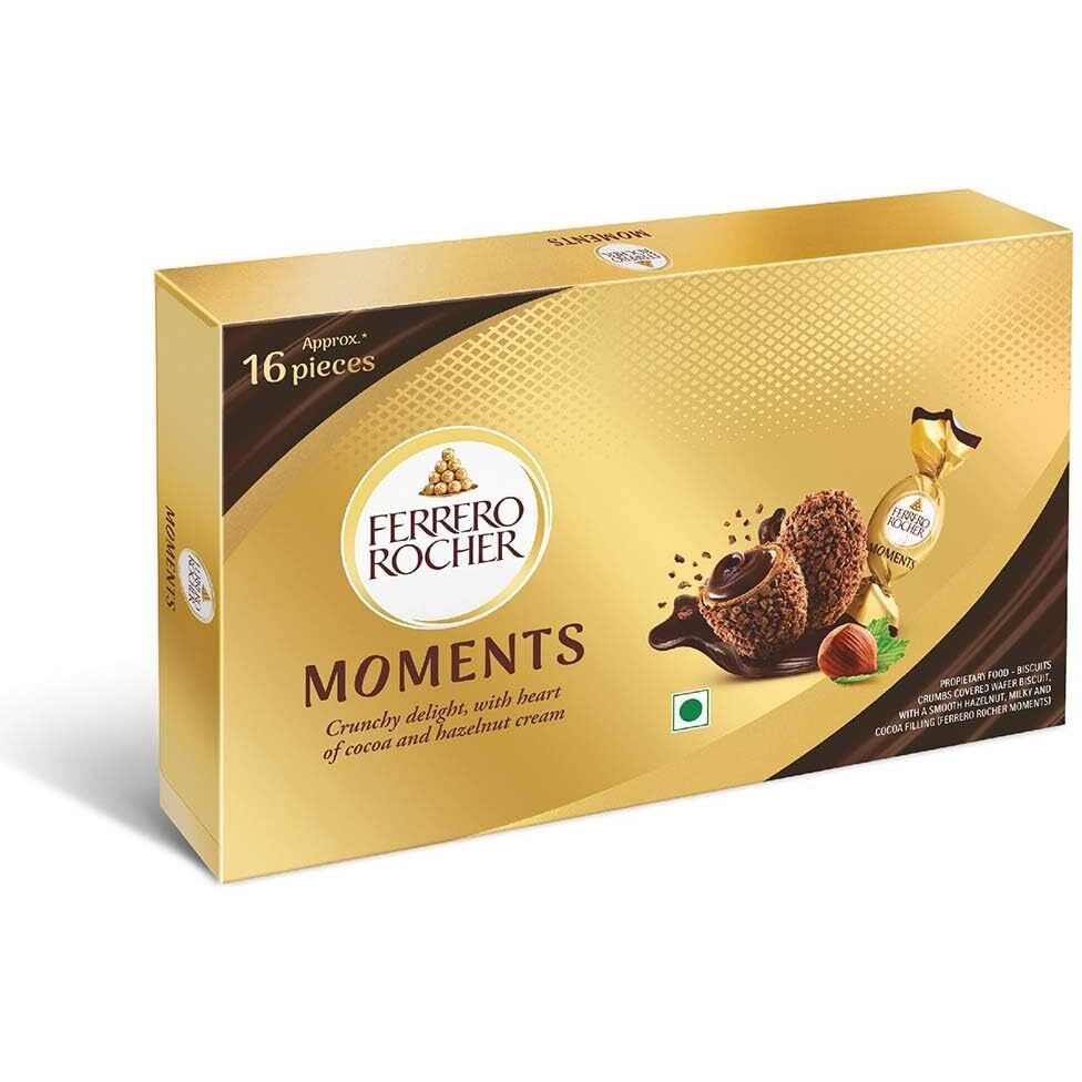 Ferrero Rocher Moments, Hazenut Flavor, 16 Pralines Pcs 92.8Gm