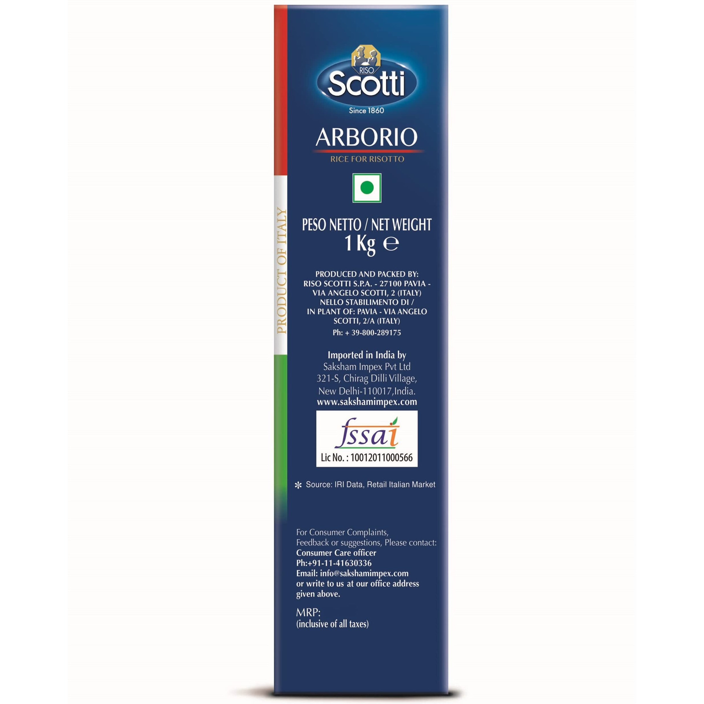 Riso Scotti Arborio Rice for Risotto, 1 Kg