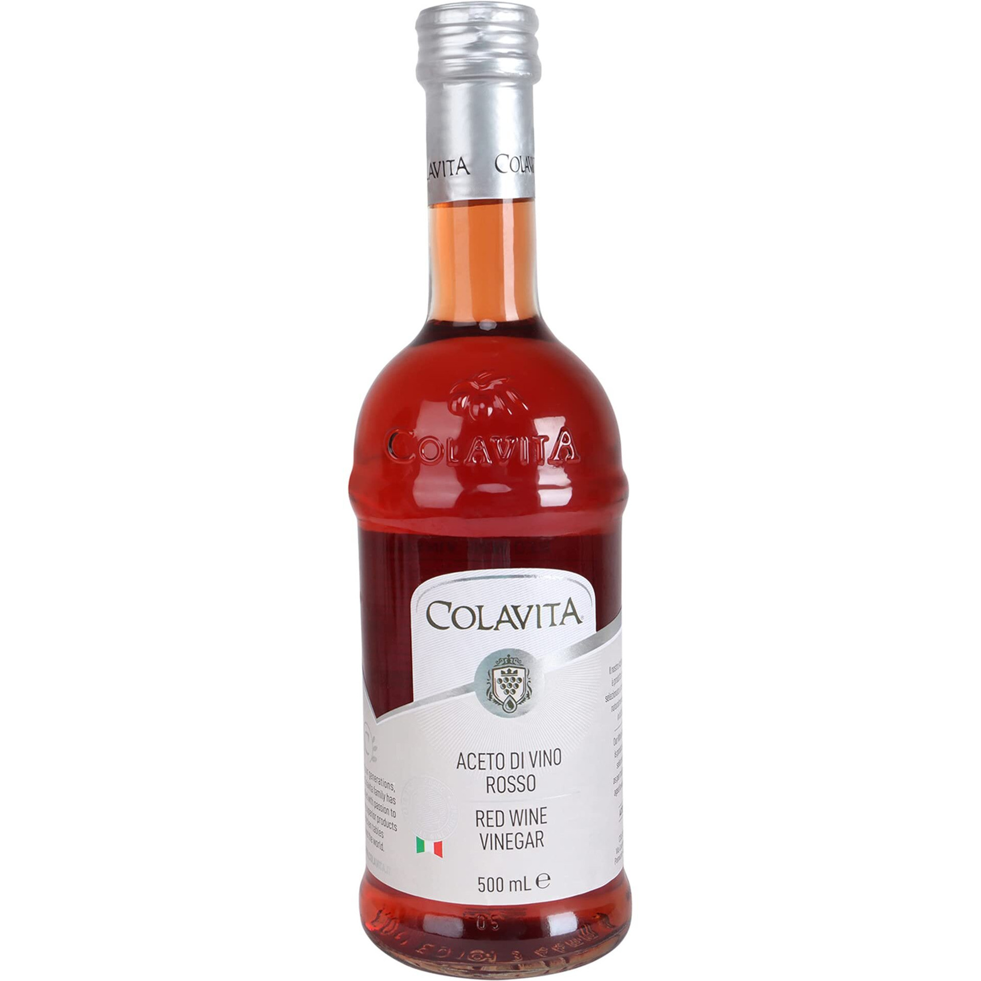 Colavita Red Wine Vinegar (500 ml) | Imported from Italy | Premium Red Vinegar for Cooking, Salad Dressings and Marinating Fresh or Grilled Vegetables | No Artificial Colours