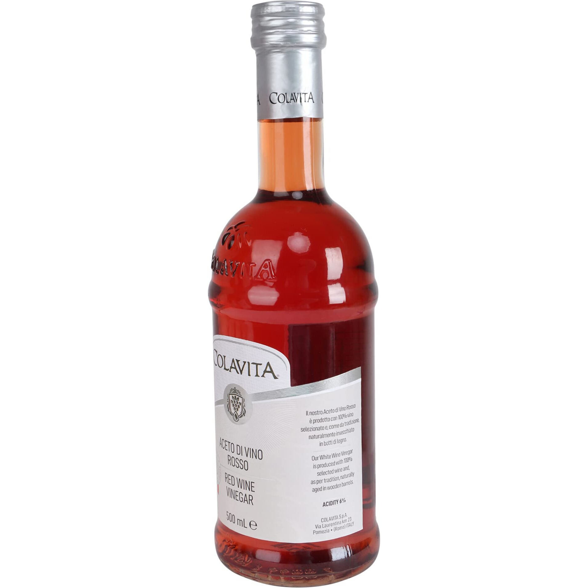 Colavita Red Wine Vinegar (500 ml) | Imported from Italy | Premium Red Vinegar for Cooking, Salad Dressings and Marinating Fresh or Grilled Vegetables | No Artificial Colours