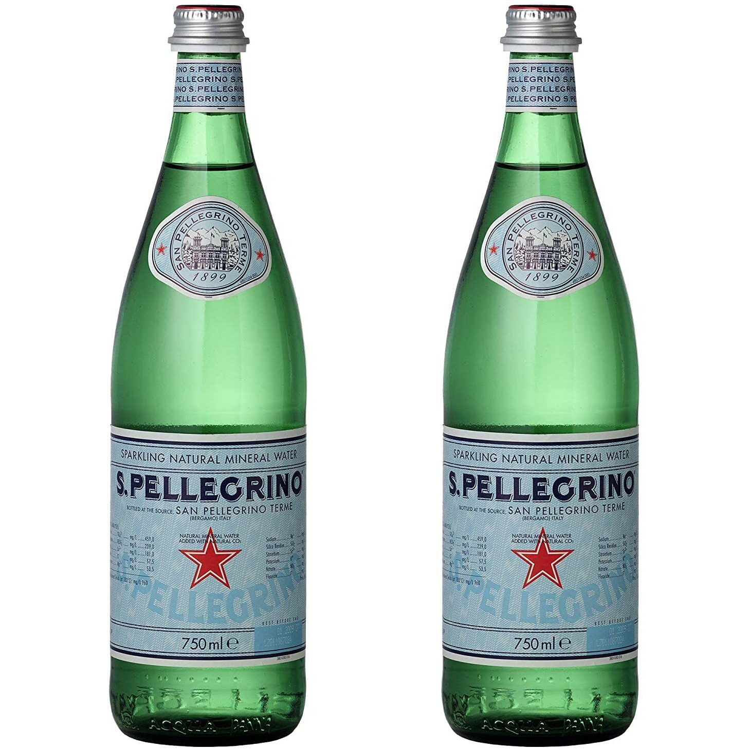 San Pellegrino Sparkling Natural Mineral Water Bottle, 2 x 750 ml