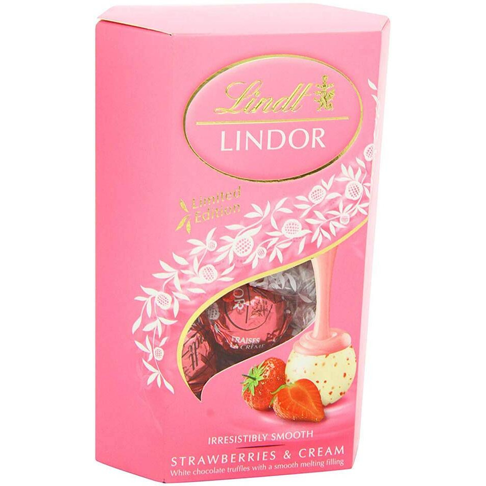 Lindt Lindor Chocolate - Strawberry & Cream, 200g
