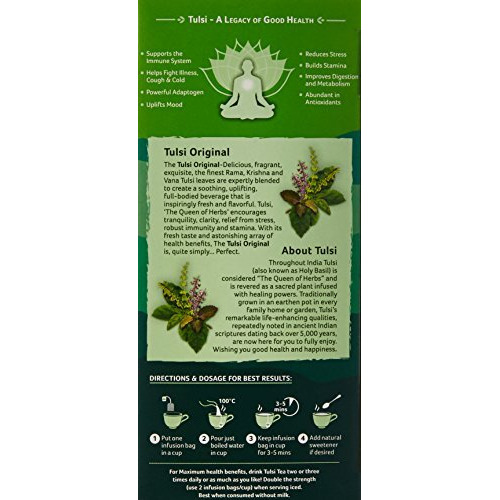 Organic India Tulsi Original Black Tea, 25 Infusion Tea Bags (1 Bag x 1.74 gm Each)