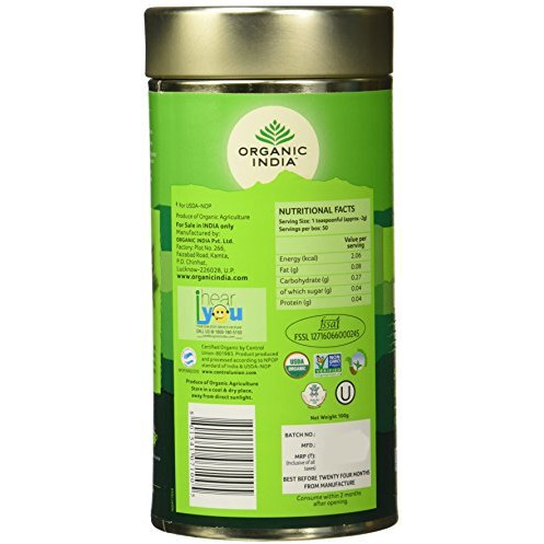 Organic India Classic Tulsi Green Tea, Loose Leaves, 100 gm