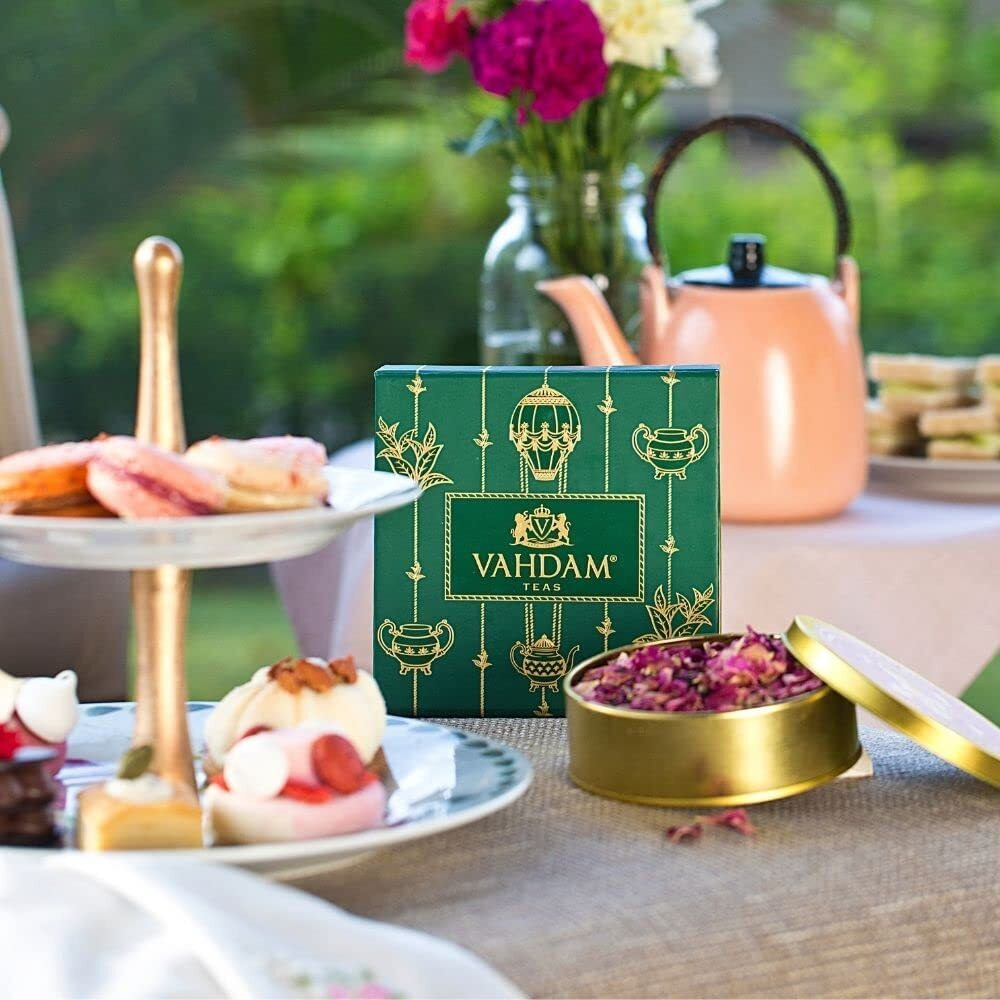 VAHDAM, Black Tea Private Reserve - Single Tin Caddy Gift Set | Pure Ingredients - Blooming Rose Black Tea | Luxury Tea Gifts for All Occasions | Gifts for Everyone