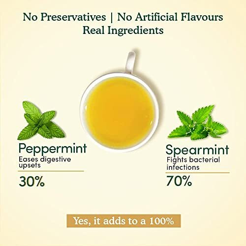 VAHDAM, Pure Mint Herbal Tea Bags (50 Count) Caffeine Free, Non-GMO, Gluten-Free | 100% Pure Herbal Tisane - Sweet & Minty | Whole Loose-Leaf Tea Bags | Resealable Ziplock Pouch