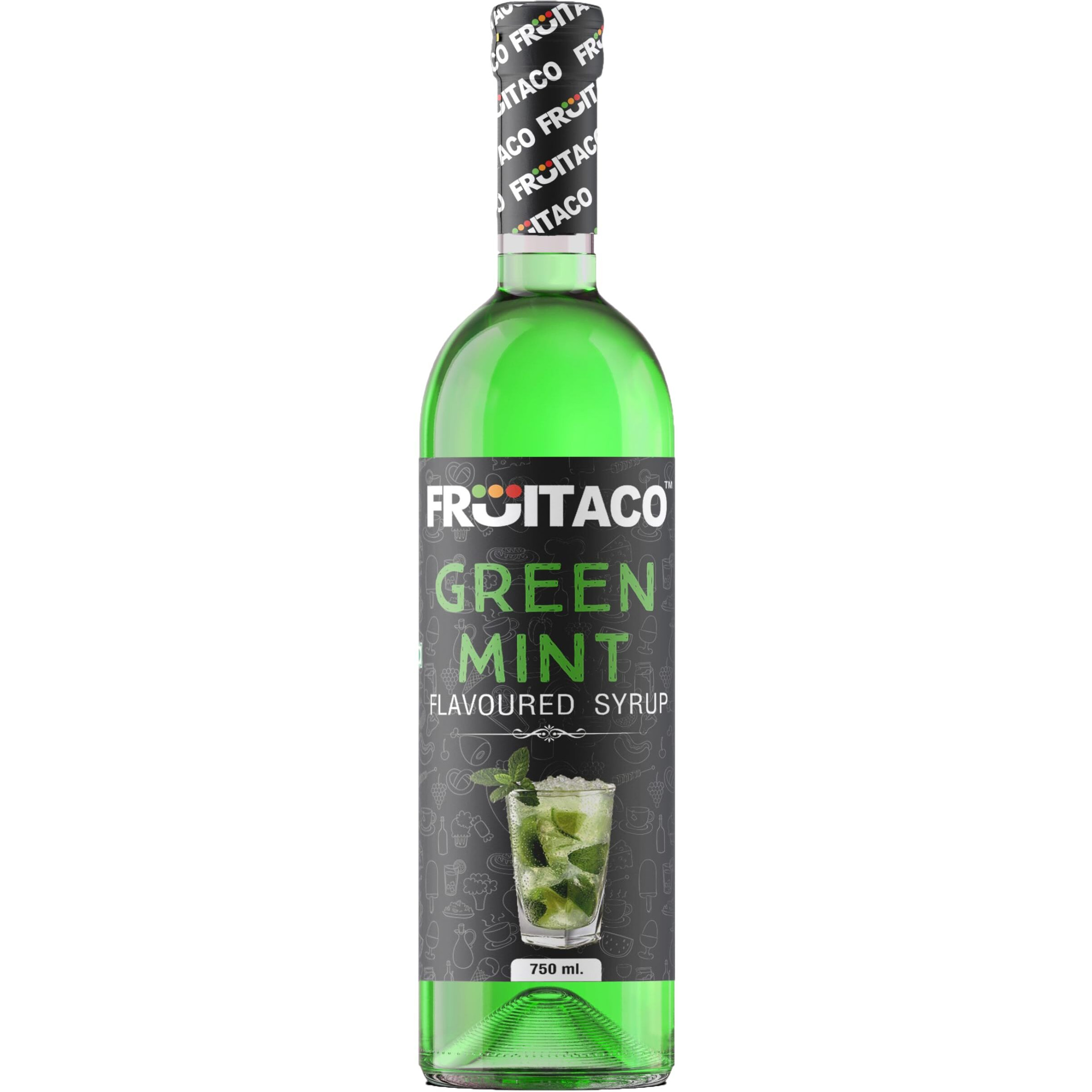 Fruitaco Blue Curacao Grenadine Green Mint Mojito Mint Combo - Elevate Your Cocktails and Mocktails with Bursting Flavors Pack of 4 750ml Each