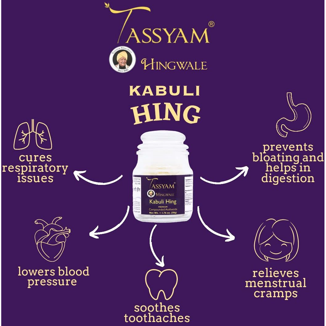 Tassyam Hingwale Strong Kabuli Hing 100g (2X 50g) | Hand Pounded & Natural