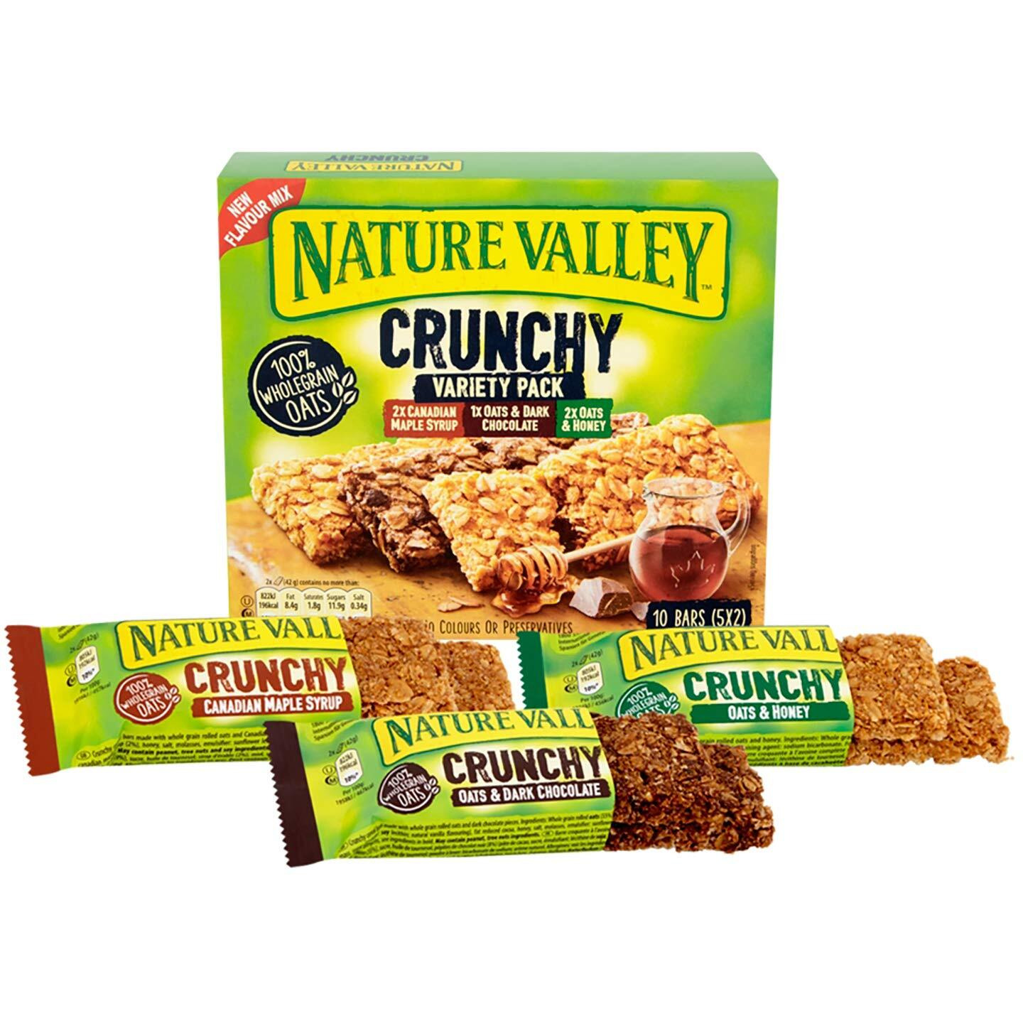Nature Valley Variety Pack Cereal Bars, 210Gram (2Xcanadian Maple Syrup+1Xoats & Dark Chocolate+2Xoats & Honey Bars)