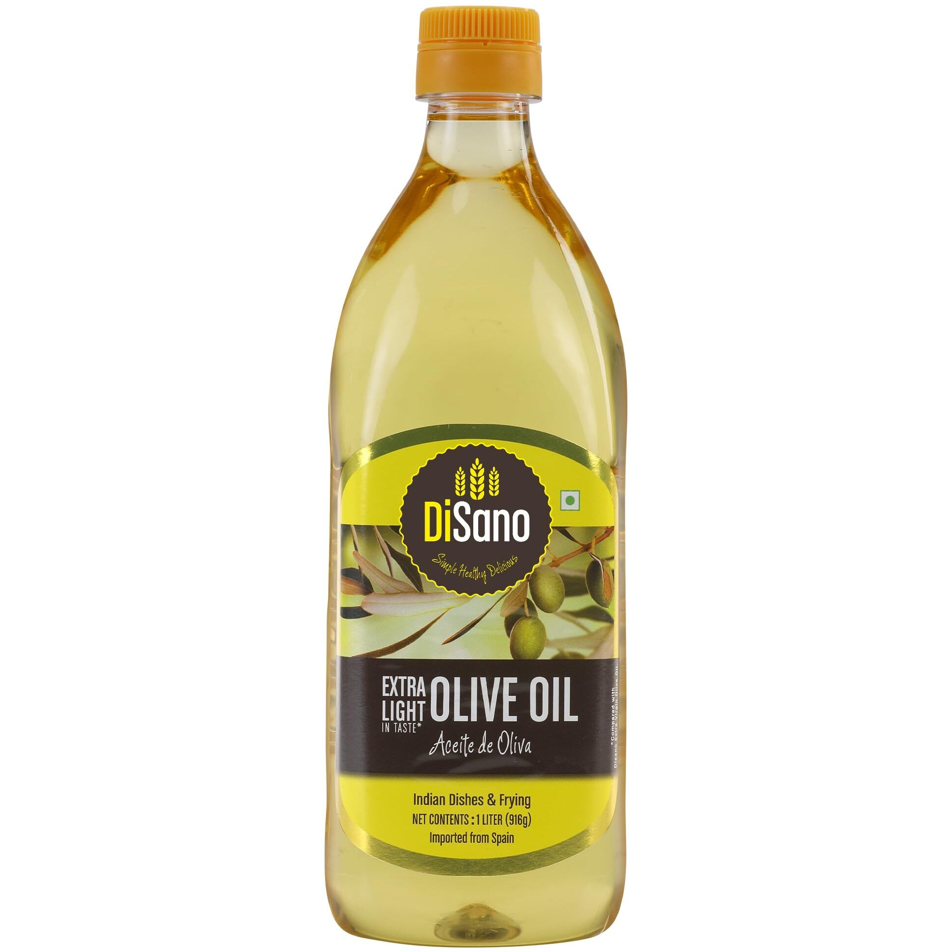 DiSano Extra Light Olive Oil,Ideal for Indian dishes and frying, 1L