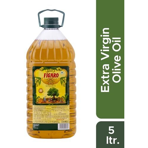 Figaro Extra Virgin Olive Oil- 100% Natural and Cold Extracted- Perfect for Salad, Paratha, Marinade- Imported from Spain- 5L Jar