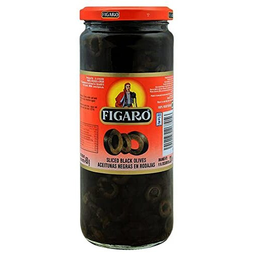 Figaro Black Sliced Olives, 15.87 oz  450 g