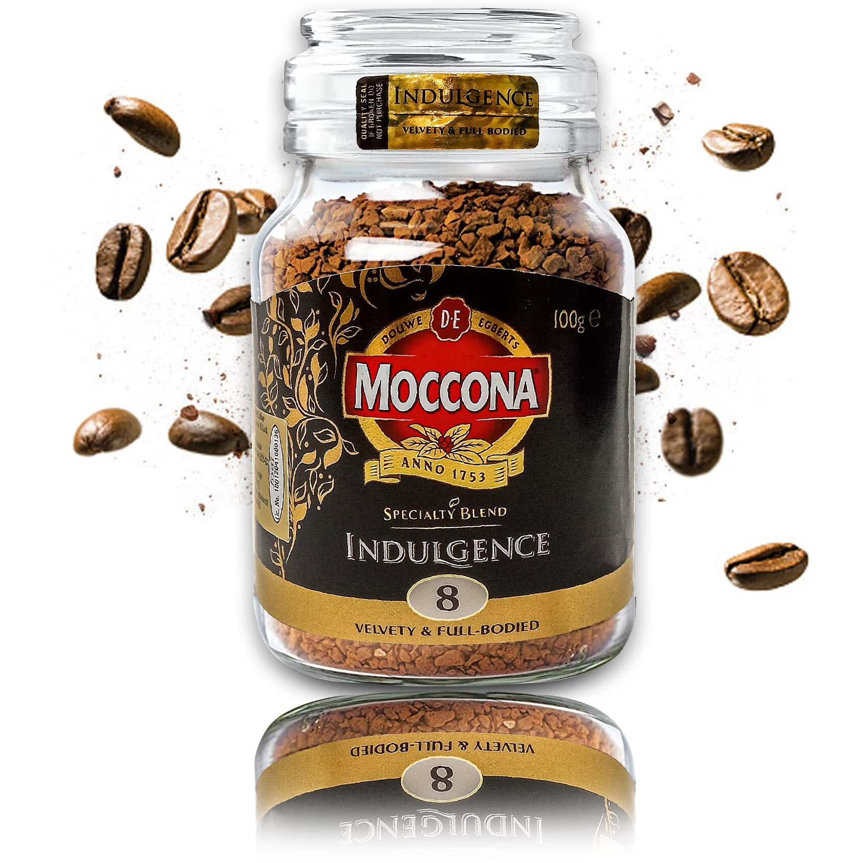 Moccona Premium Speciality Blend Indulgence Whole Bean Coffee Jar 100Gm