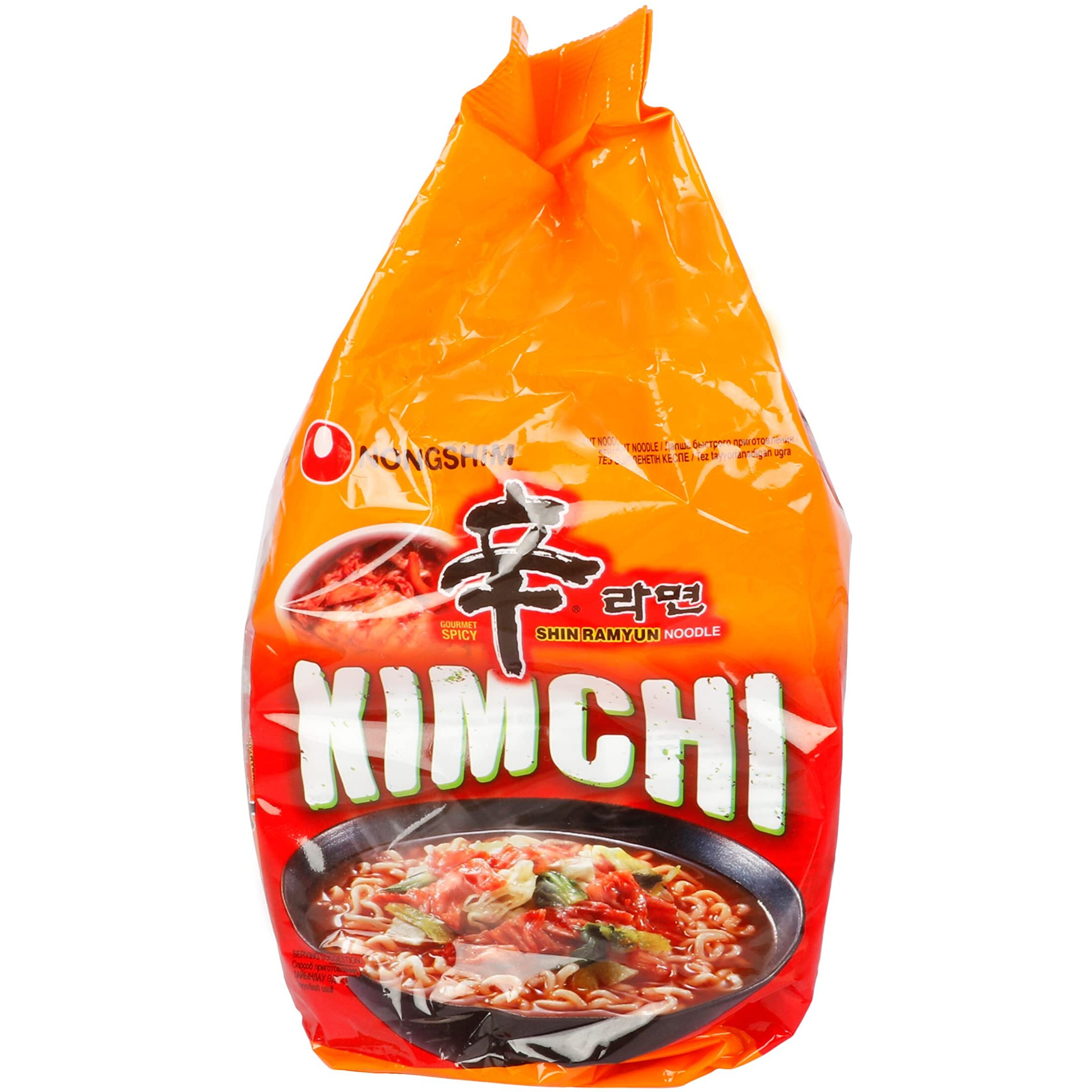 Nongshim Vegan Shin Ramyun Kimchi Instant Noodle (5 Pack) 21.16 oz / 600 gm