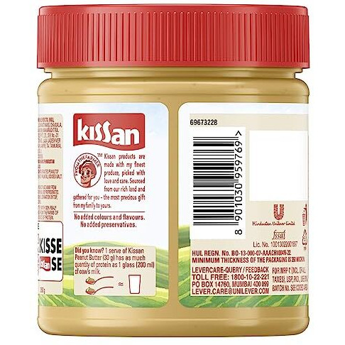 Kissan Peanut Butter Bottle Creamy , 350 grams