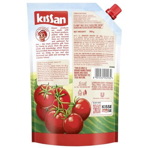 Kissan Fresh Tomato Ketchup Pouch, 850gm Pouch