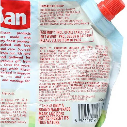 Kissan Fresh Tomato Ketchup Pouch, 850gm Pouch