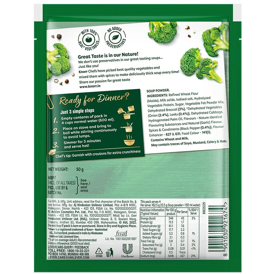 Knorrtoys Cream Of Brocolli Soup 50G | With Real Vegetables