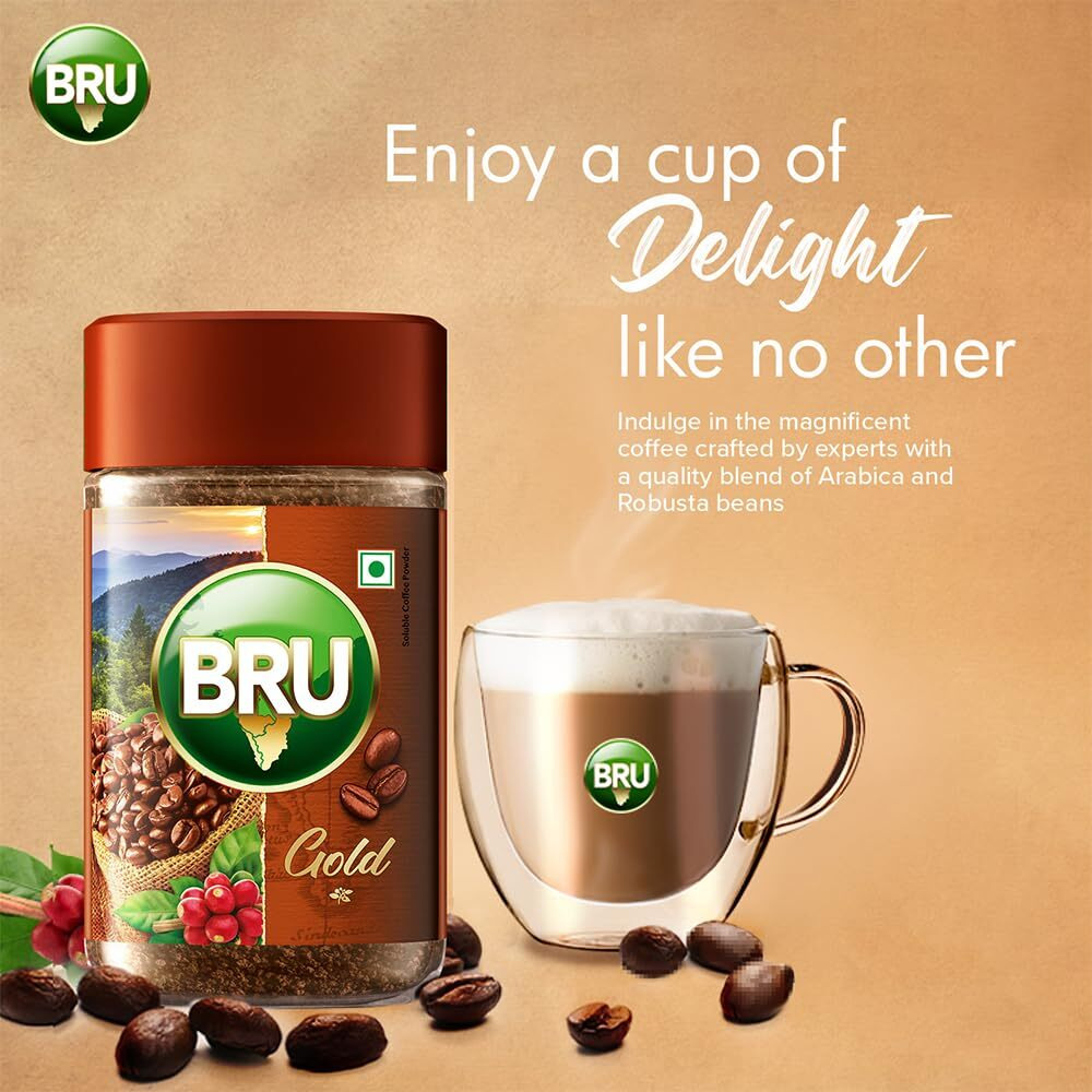 Bru Gold Freeze Dried 55G, Powder, Glass Bottle, Coffee