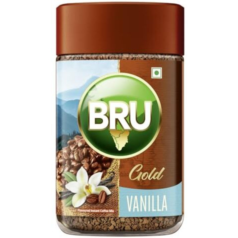 Bru Gold Vanilla 100gram | Premium Freeze Dried Coffee | Aromatic Flavoured Instant Coffee | Makes 80 cups |Powder|Jar