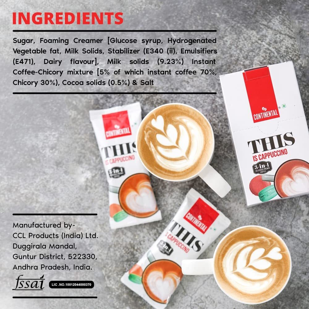 Continental THIS Cappuccino 3 in 1 Premix Instant Coffee 132g (22g*6 Sachets)