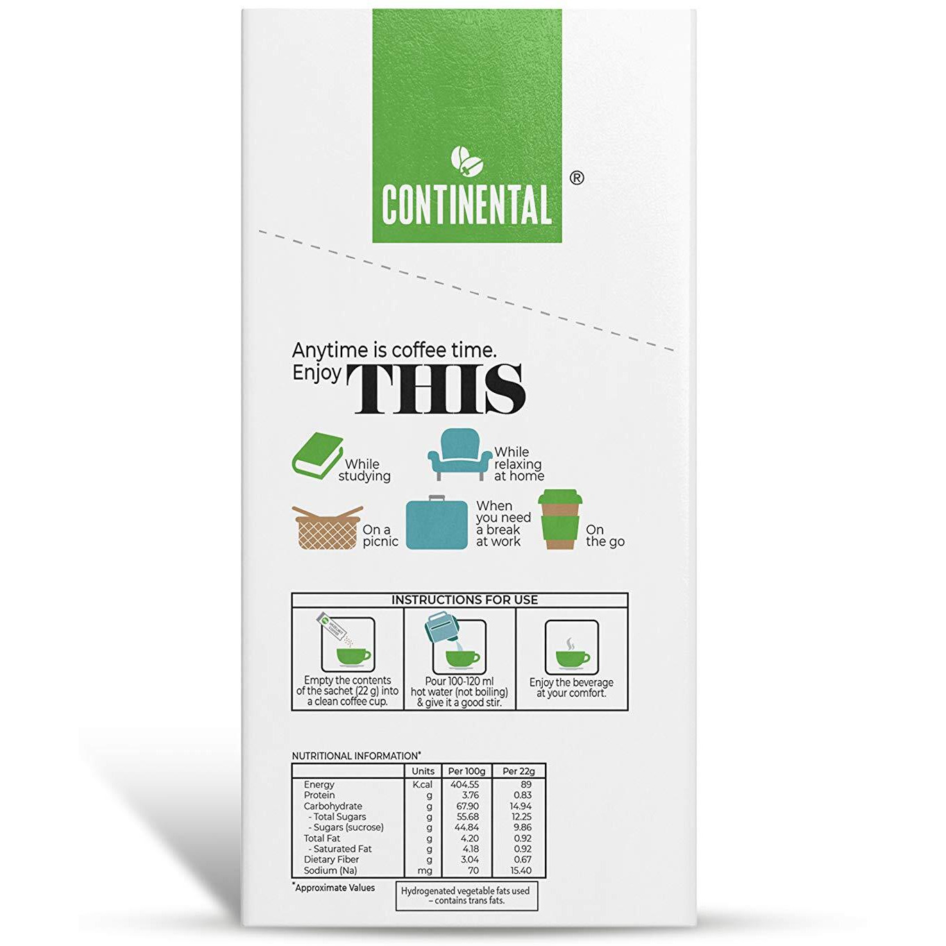 Continental THIS Hazelnut 3 in 1 Premix Instant Coffee 132g (22g*6 Sachets)