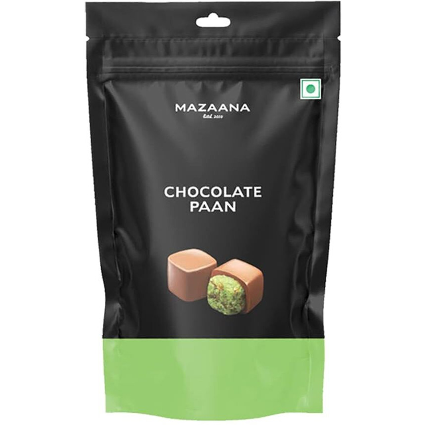 Mazaana Chocolate Paan 80g | Real Paan | Mouth Freshner | Pure Chocolate, No Compound | Enrobed in Fine Dark Chocolate | (1)