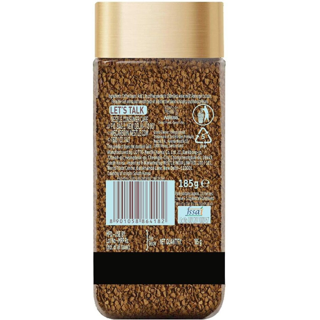 Nescafe Gold Instant Coffee Powder | Coffee At Its Best | Freeze Dried | Premium Imported Coffee | Rich & Smooth Taste | 185G / 190 Gram (Weight May Vary), Bottle