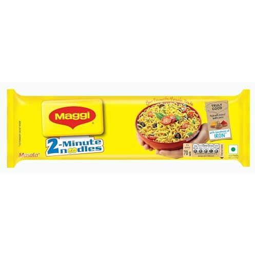 MAGGI 2-Minute Instant Noodles, Masala Noodles With Goodness Of Iron, Made With Choicest Quality Spices, Favourite Masala Taste, 560 Gm