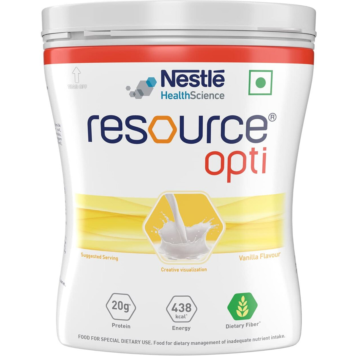 RESOURCE, Opti, Food For Dietary Management, Vanilla Flavour- 400g, Pet Jar