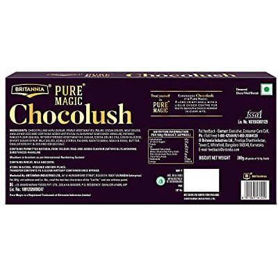 Britannia Pure Magic Chocolush - Delicious Choco Filled Cookie | 300 gm | Live this moment with crunchy and gooey choco filling cookie