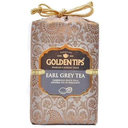 Golden Tips -Darjeeling Earl Grey Loose Leaves Black Tea Brocade Bag (100 Gram, 50 cups)
