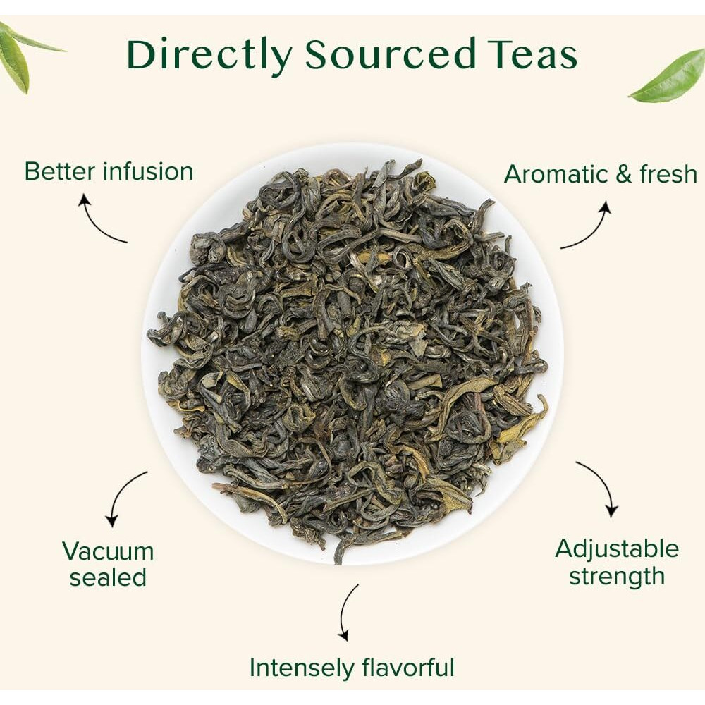 VAHDAM Organic Anti-oxidant Loose Green Tea Leaves to Cleanse and for Weight Loss (100g, 50 Cups)