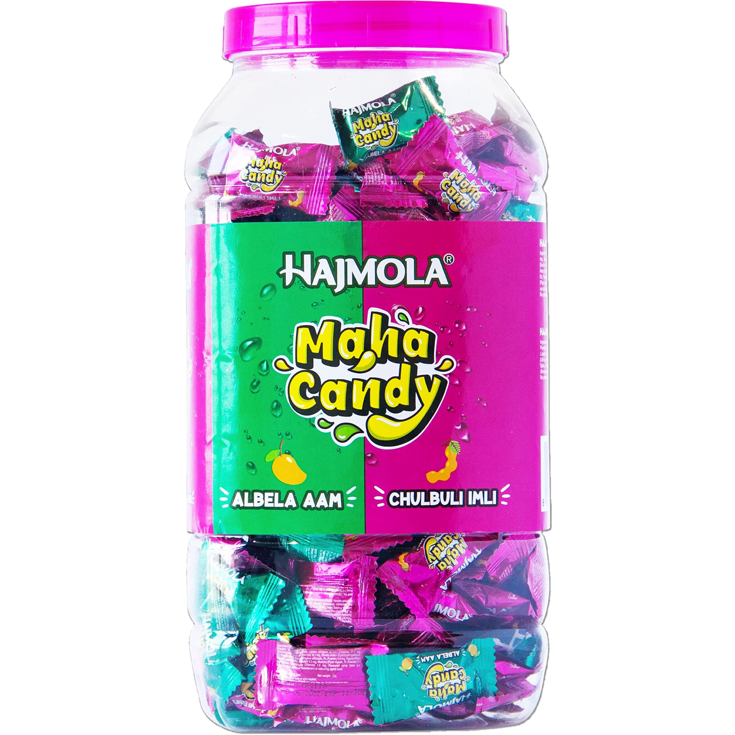 DABUR Hajmola Maha Candy Aam/Imli Jar - 500 Candies, 500 grams ( 100 Aam + 400 Imli Candies ) |Tasty & Chatpata, Relief From Constipation & Gas, With Best Ayurvedic Ingredients